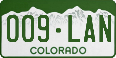 CO license plate 009LAN
