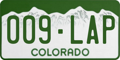 CO license plate 009LAP
