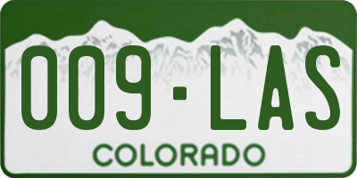 CO license plate 009LAS