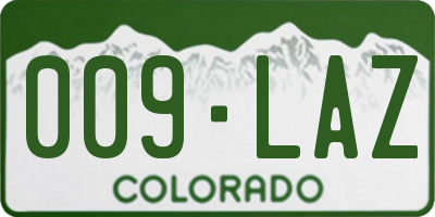 CO license plate 009LAZ