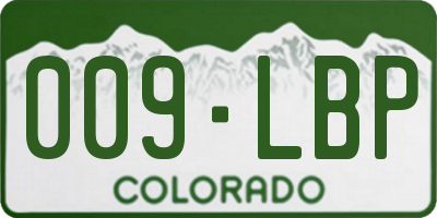 CO license plate 009LBP