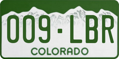 CO license plate 009LBR