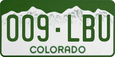 CO license plate 009LBU