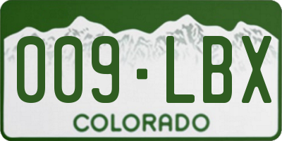 CO license plate 009LBX