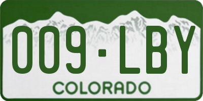 CO license plate 009LBY