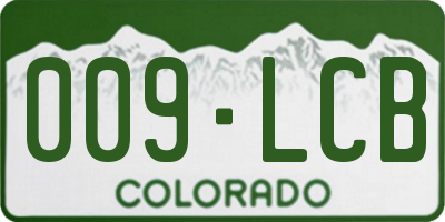 CO license plate 009LCB