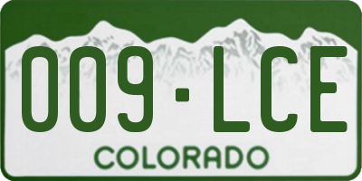 CO license plate 009LCE