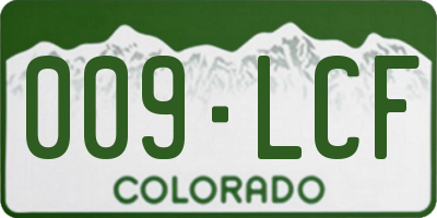 CO license plate 009LCF