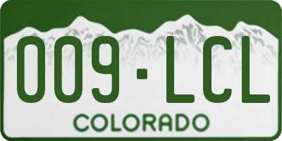 CO license plate 009LCL