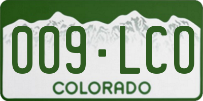 CO license plate 009LCO