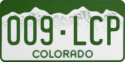 CO license plate 009LCP
