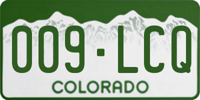 CO license plate 009LCQ