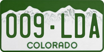 CO license plate 009LDA
