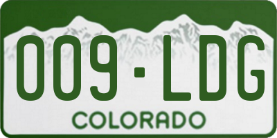 CO license plate 009LDG