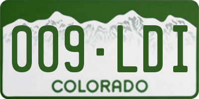 CO license plate 009LDI
