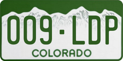 CO license plate 009LDP