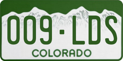 CO license plate 009LDS