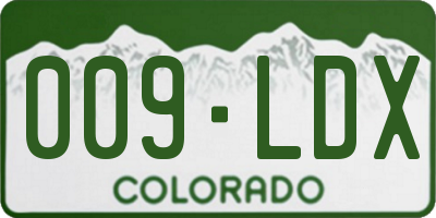 CO license plate 009LDX