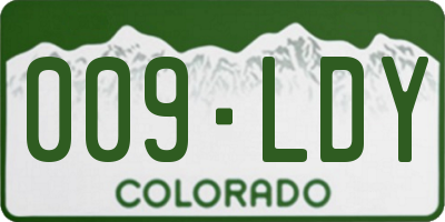 CO license plate 009LDY