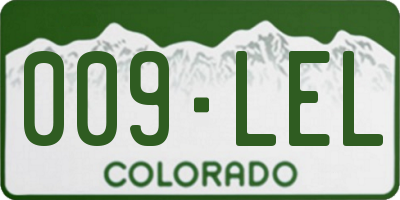 CO license plate 009LEL