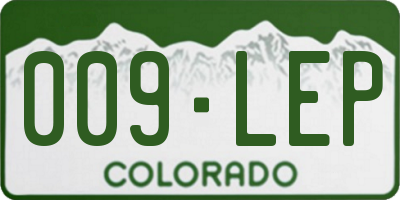 CO license plate 009LEP