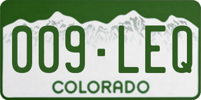 CO license plate 009LEQ