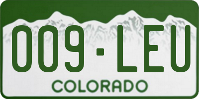CO license plate 009LEU