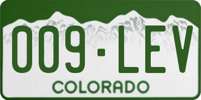 CO license plate 009LEV
