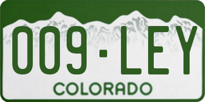 CO license plate 009LEY