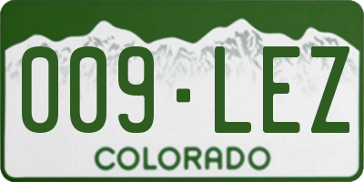 CO license plate 009LEZ