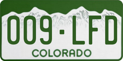 CO license plate 009LFD