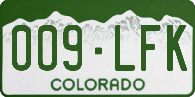 CO license plate 009LFK