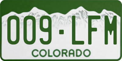 CO license plate 009LFM