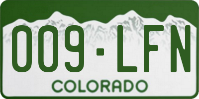 CO license plate 009LFN