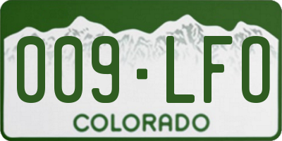 CO license plate 009LFO