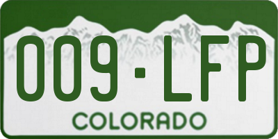 CO license plate 009LFP