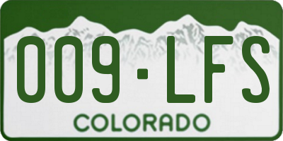 CO license plate 009LFS