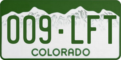 CO license plate 009LFT