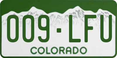CO license plate 009LFU