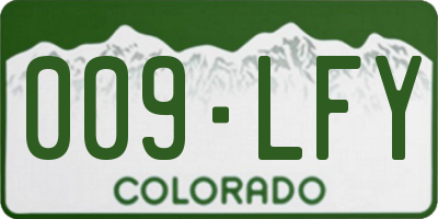 CO license plate 009LFY