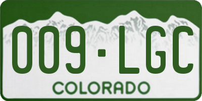 CO license plate 009LGC