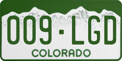 CO license plate 009LGD