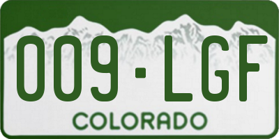 CO license plate 009LGF