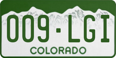CO license plate 009LGI