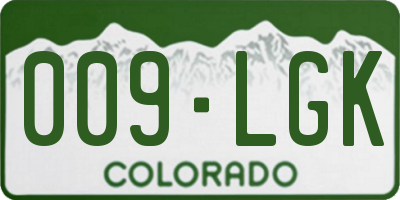 CO license plate 009LGK