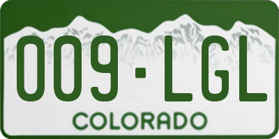 CO license plate 009LGL