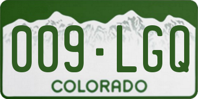 CO license plate 009LGQ
