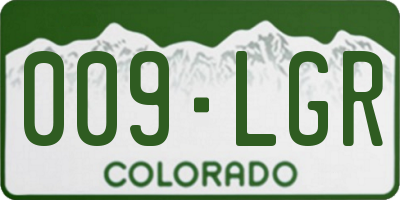 CO license plate 009LGR