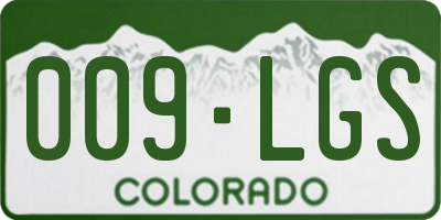 CO license plate 009LGS