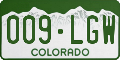CO license plate 009LGW